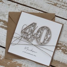 Rustykalna kartka na 40 urodziny