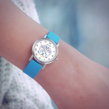 Zegarek mały - Bliźnięta - silikonowy, niebieski