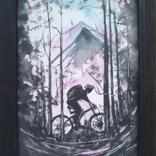 Obraz ręcznie malowany "Rower"