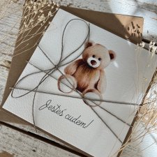 Kartka dla dziecka z misiem na urodziny i inne okazje