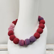 Korale szydełkowe naszyjnik boho handmade bawełna